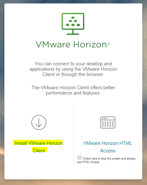 vmware horizon client installation failed windows 10